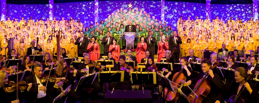 A candlelight processional at Holidays Around The World at Epcot