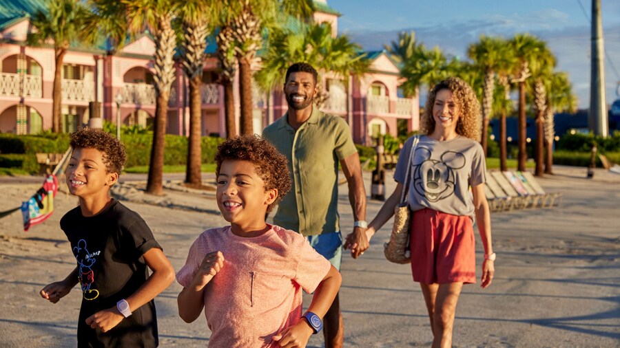 family-explore-the-grounds-of-disneys-caribbean-beach-resort