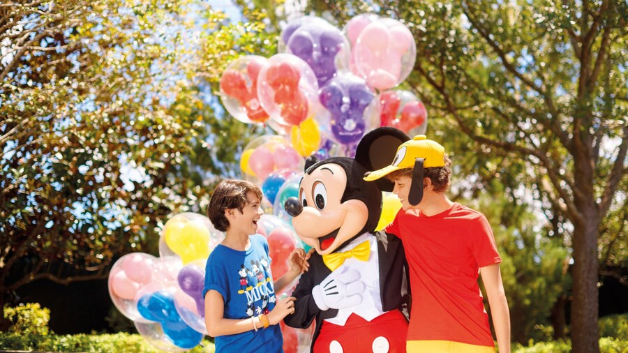 Guests with Mickey and Balloons