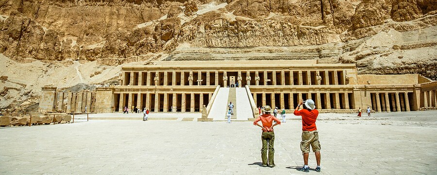 A couple photographing the Valley of the kings.