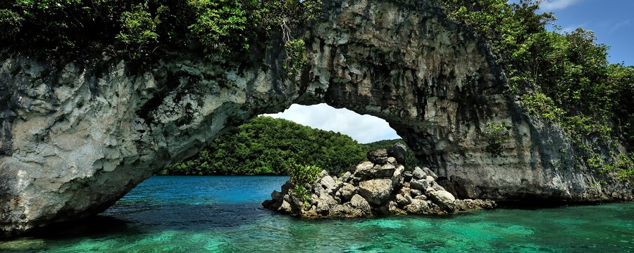 Palau’s pristine islands and reefs harbor a rich marine ecosystem.   