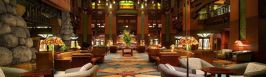 The lobby at Disney's Grand Californian Hotel & Spa