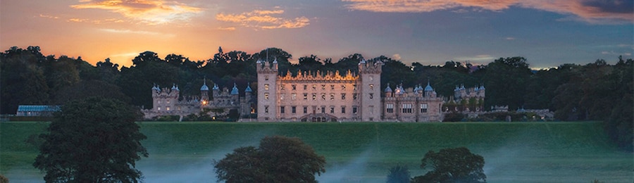 The majestic Floors Castle sits perched atop a grassy plateau