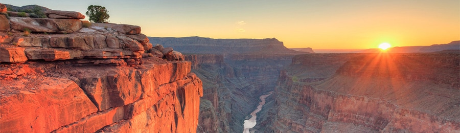 A sunset over the Grand Canyon