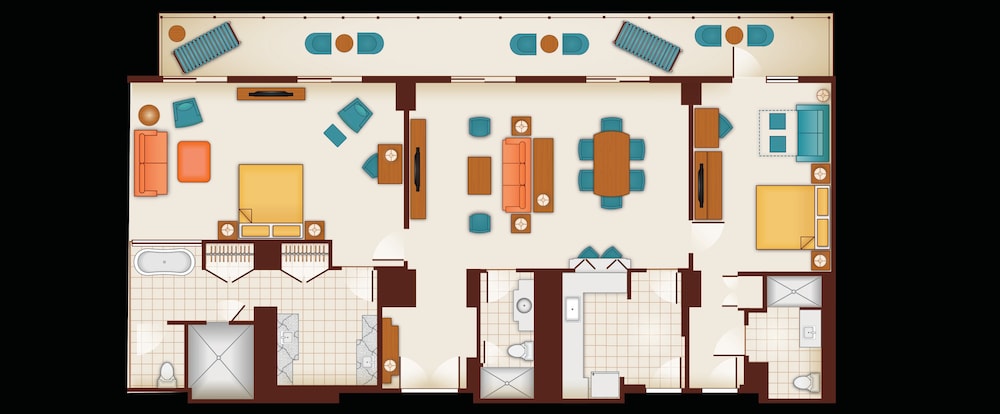 Floor Plan Of A 1 Bedroom Parlor Suite