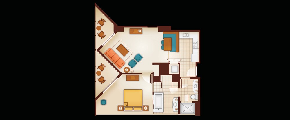 Floor Plan Of A 1 Bedroom Parlor Suite