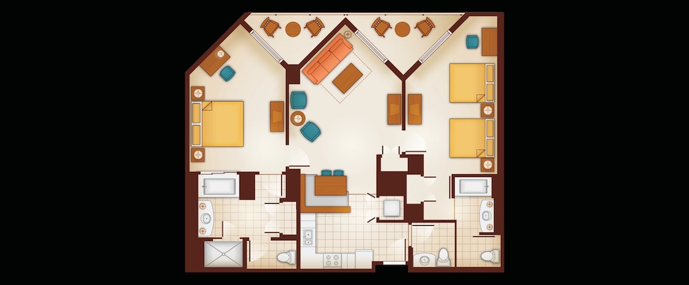 Floor Plan Of A 1 Bedroom Parlor Suite