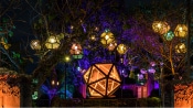 The illuminated Orb of Cagliostro, glowing among the ruins of the Ancient Sanctum in Avengers Campus at the Disneyland Resort