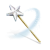 Un ícono de una varita mágica con una estrella en la punta