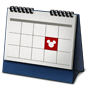An icon of a calendar with one square marked with a Mickey symbol