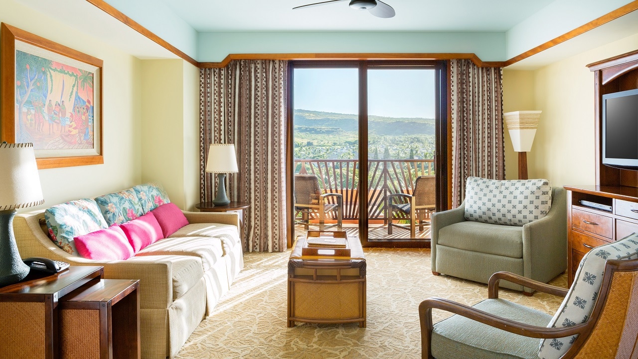 Standard View, Villa: State-of-the-art safety is featured in the rooms at Aulani Resort.
