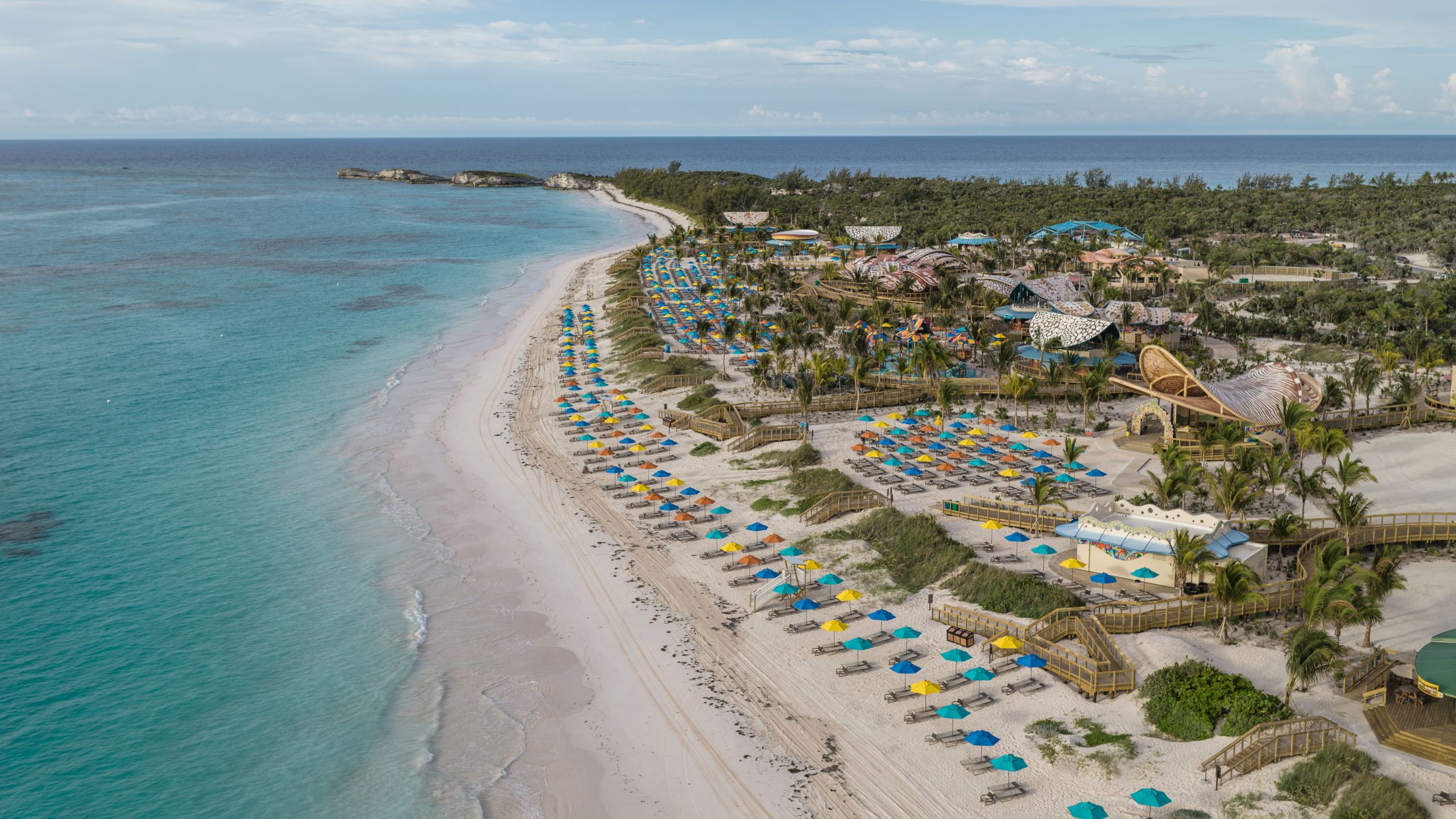 An aerial view of Disney Lookout Cay at Lighthouse Point
