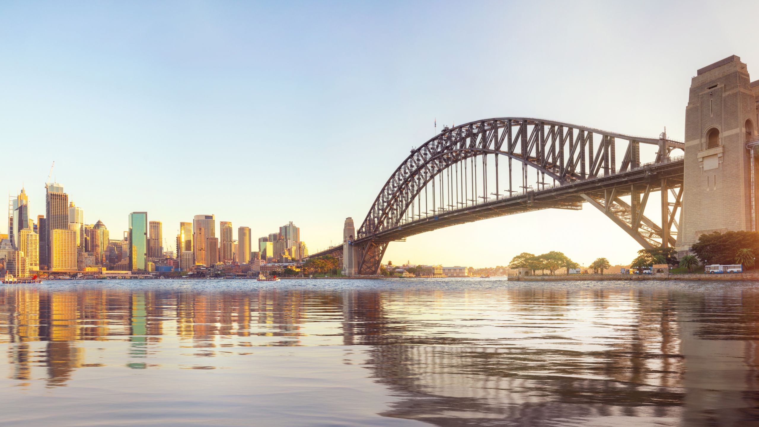 The Harbour Bridge in Sydney, Australia, at morning