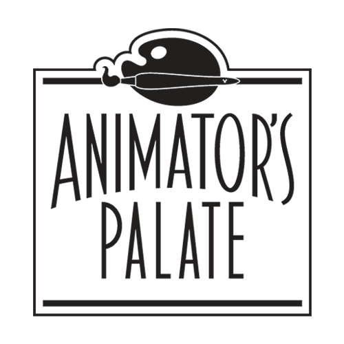 A logo of Animator’s Palate, featuring sketches of Disney characters
