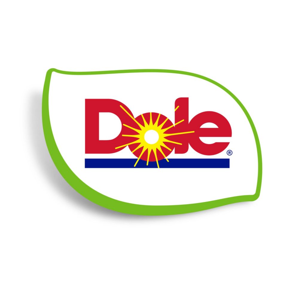 A leaf shaped logo with text that reads ‘Dole’