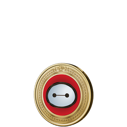 Icon featuring Baymax from Big Hero 6 inside a circular frame, with silhouettes of the Golden Gate Bridge and a Tokyo cityscape 