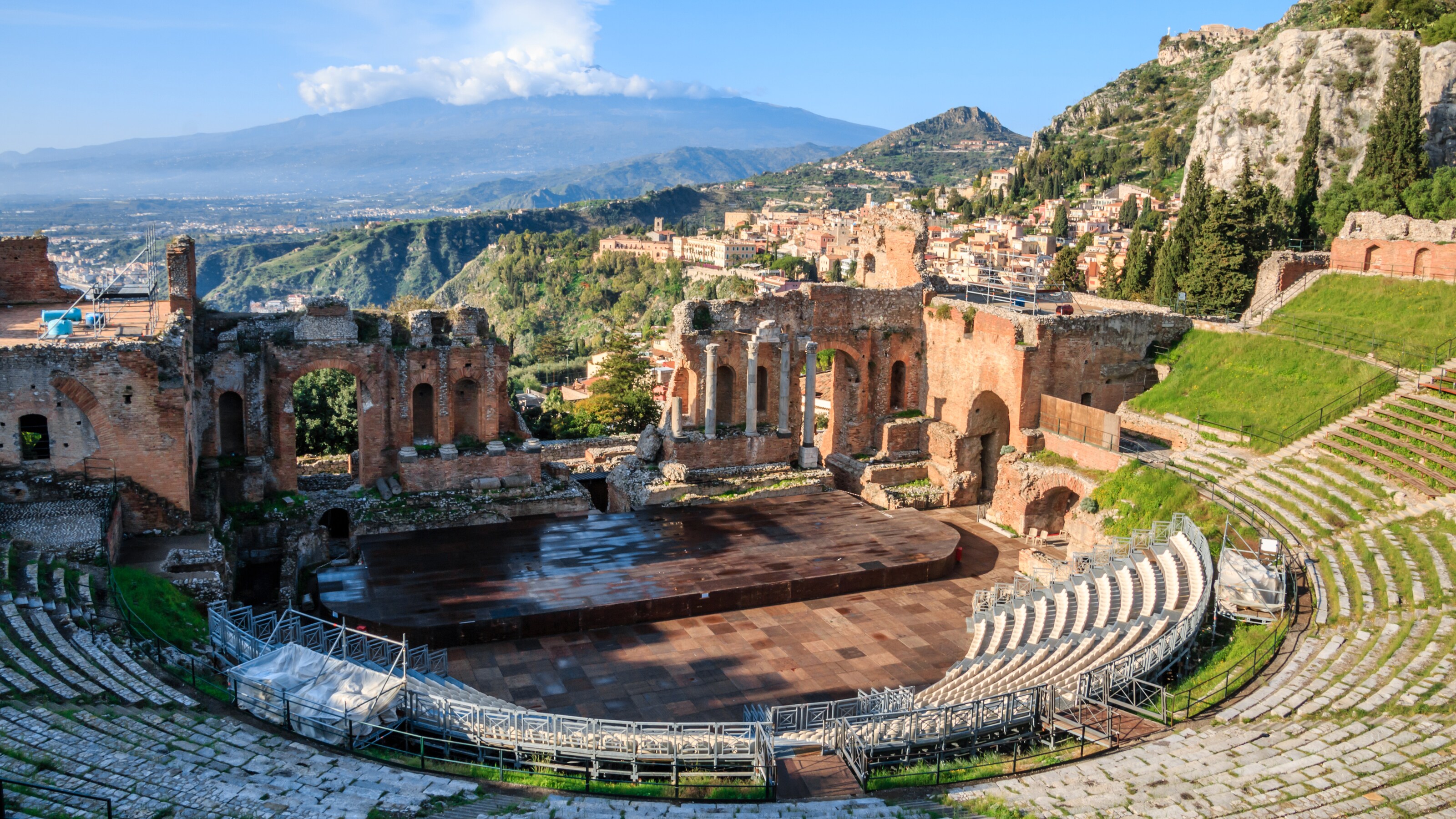 The ruins of an ancient amphitheater 