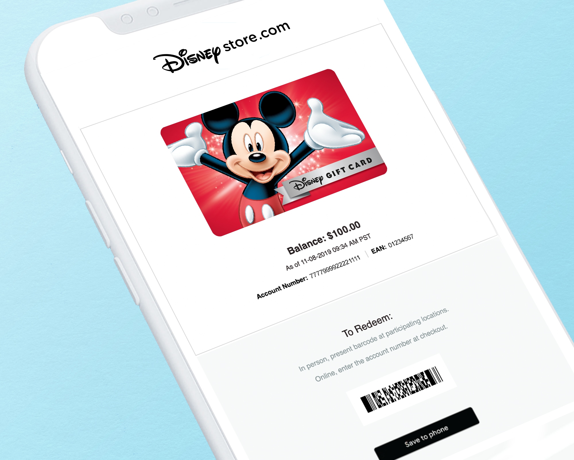 Disney $25 Gift Card 
